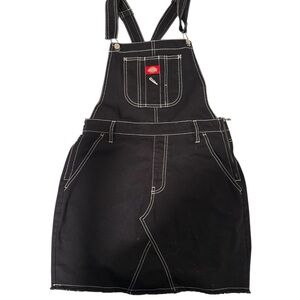 Dickies Black Denim Overall with White Stitching